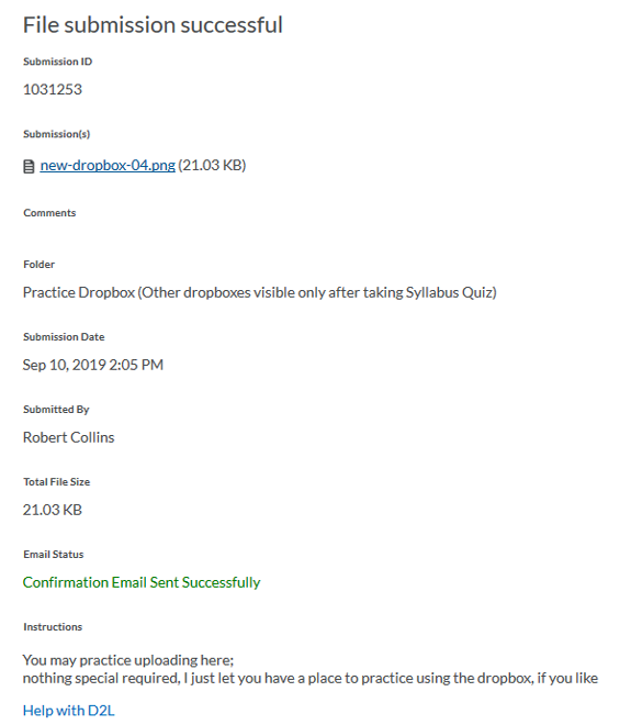 D2L Dropbox Submit