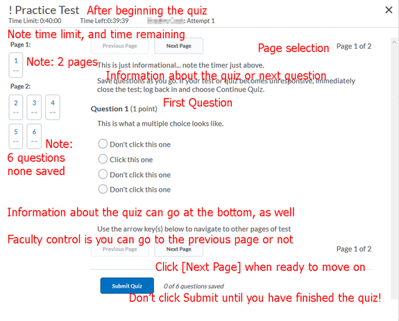 D2L quiz types