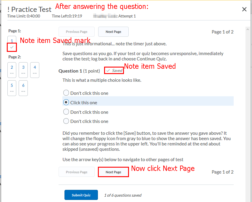 D2L quiz types