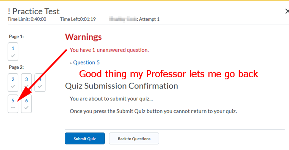 D2L quiz types