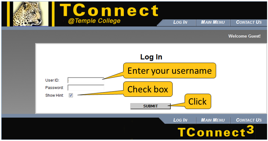 click the show hint box