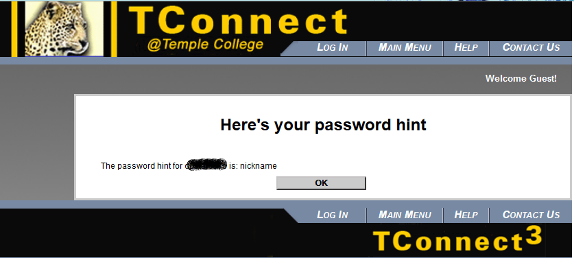 here is your password hint