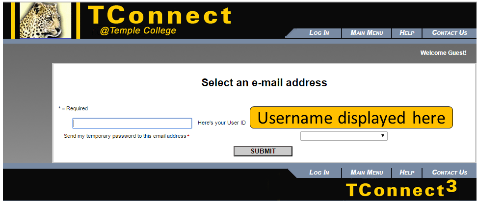 your user name is
