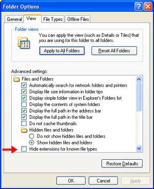 Change Folder Options Dialog Box