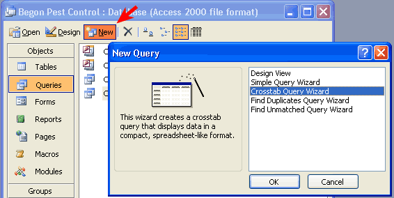 Creating a crosstab query