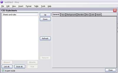 CSS with NVu