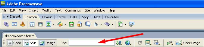 Dreamweaver Title