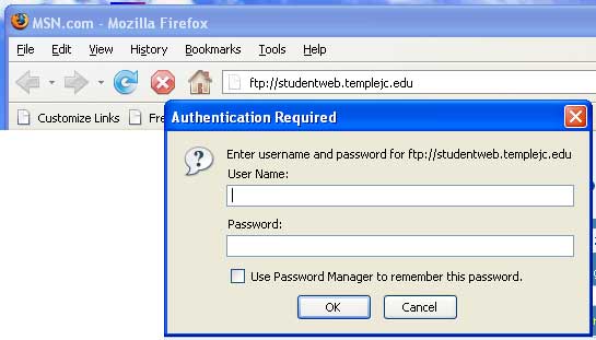 ftp log in w/ Firefox