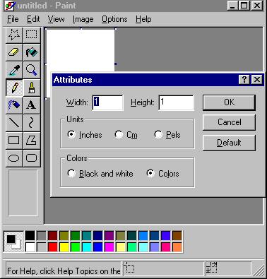 Paint attributes window