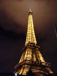 Eiffel tower at night