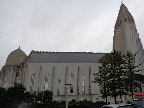 views from the side of  Hallgrímskirkja