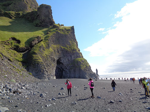 South Coast Tour Reynisfjara Black Sand Beach, basalt formations, and cave