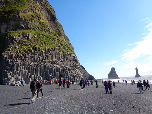 South Coast Tour Reynisfjara Black Sand Beach, basalt formations, and cave