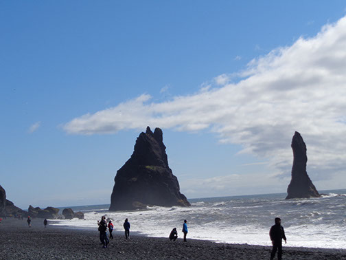 South Coast Tour Reynisfjara Black Sand Beach, basalt formations, and cave
