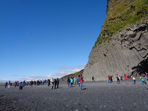South Coast Tour Reynisfjara Black Sand Beach, basalt formations, and cave