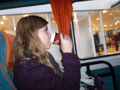 Diane on the bus
