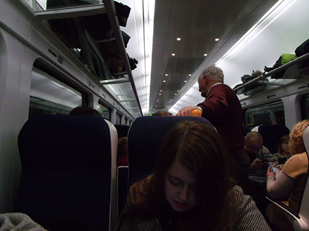 Norman on the train to Dublin