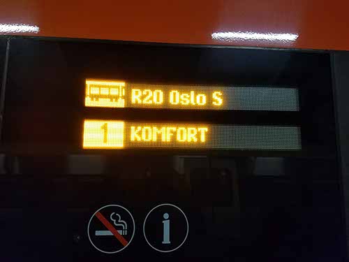 Our VY train to Norway