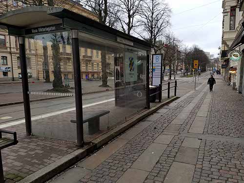 our go-to tram stop, Vasa Viktoriagartan Gothenburg 