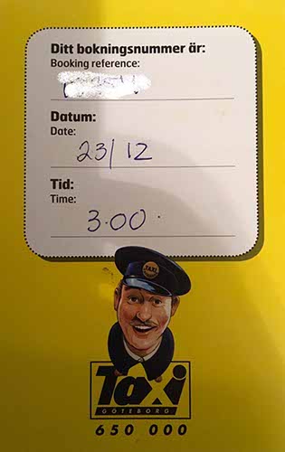 Taxi reservations