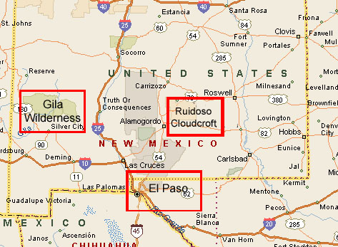 Map of the Gila area