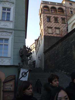 Near Prague Castle, looking up Thunovská