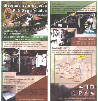 Brochure of Pod Drací Skálou , Karlstejn