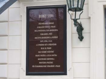 Plaque on Observation Tower, Petrín Hill , Prague
