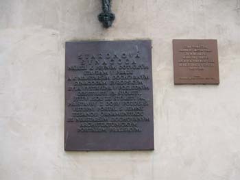 Plaque on New Old Synagogue (Staronová Synogoga), Josefov, Prague