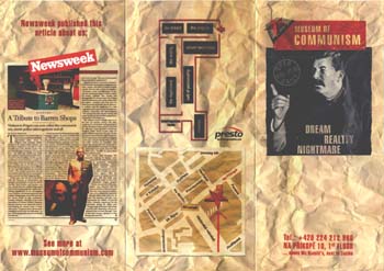 Other side of brochure, Museum of Communism,  near Václavské námestí (Wenceslas Square) 