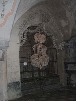 Bone decorations in Kostnice Ossuary, near Kutna Hora