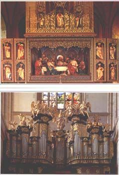 Postcard of interior of St. Barbara, Kutna Hora