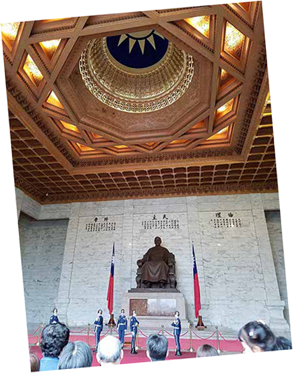 Liberty Square... this included the National Theater, National Concert Hall, Freedom Park, and Chang Kai-shek memorial. We saw the changing of the guard, and wandered the gardens, by the lily ponds, waterfall, bridges, and koi.
