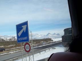 Swiss road sign, Ausfahrt