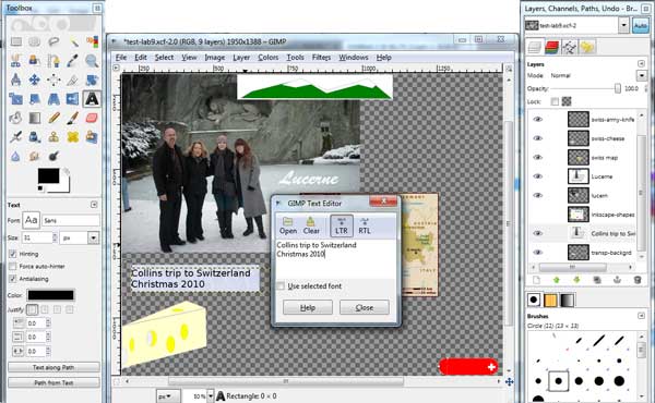 Adding text in GIMP