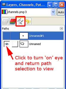the GIMP paths tab