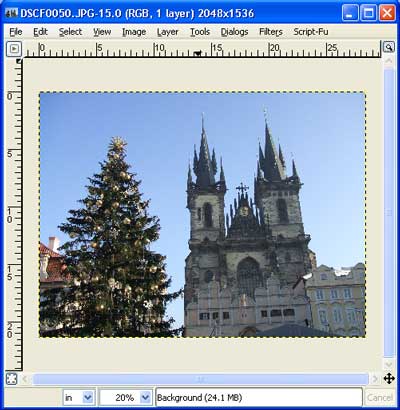 the GIMP, resizing