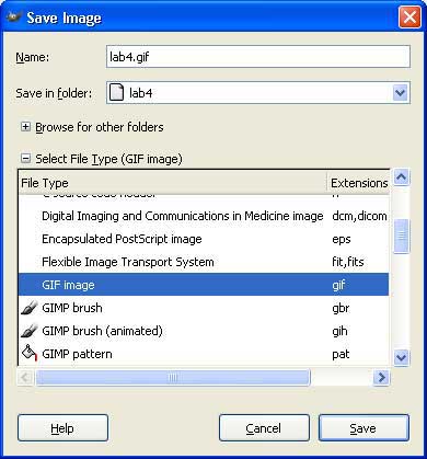 Save as: gif-GIMP