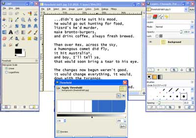 Demo of the GIMP Threshold tool