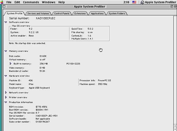 system profiler 2