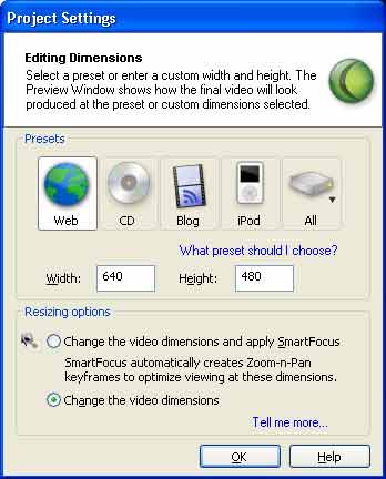 Camtasia Project types