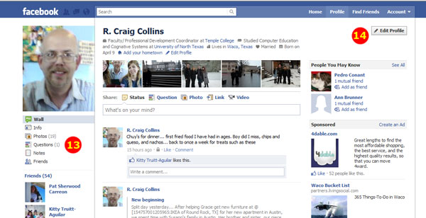 Profile page