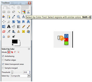GIMP Color select