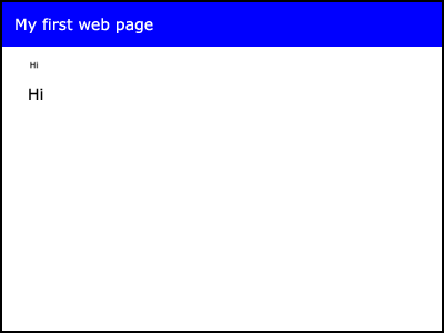 web page with headline size 6