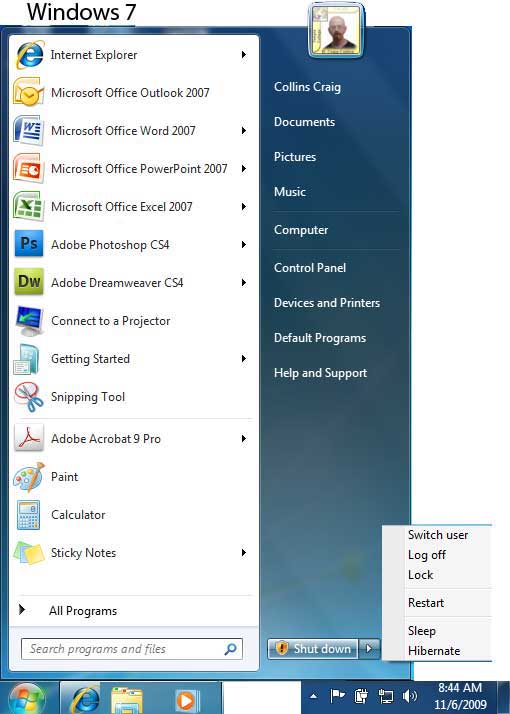 Windows 7 Start Menu