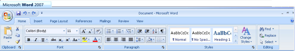 Word 2007 Tab