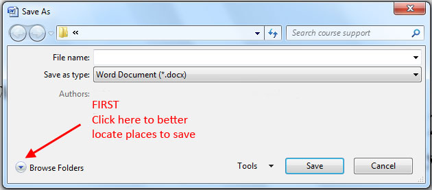 Save As dialog box, 1st view