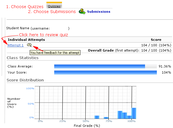 Quiz feedback